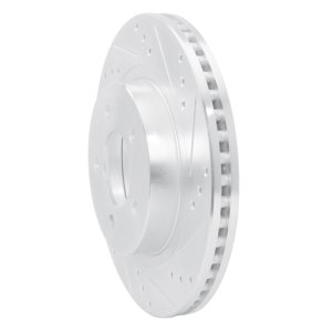 Chrysler 300M Brake Rotor (1) - Front Right - R1 Concepts - Drilled & Slotted - Silver - `98-`04